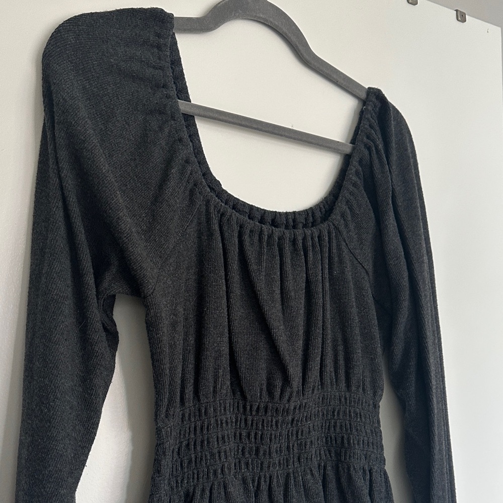 Madewell Gray Smocked Women's Top